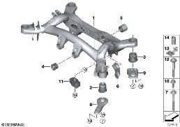 REAR AXLE CARRIER diagram for BMW 3 Series G20 Sedan LCI 320i