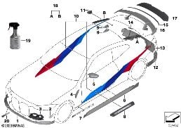 M Performance aerodynamica-accessoires diagram for BMW 3 Series G80 M3 LCI M3