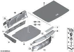 Rivestimento di pavimento bagagliaio diagram for BMW X2 F39 25iX