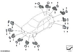 Сист.контр.дист.при парковке (PDC/PMA) diagram for BMW X1 U11 28iX