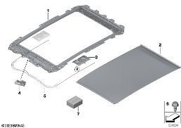 Шторка панорамной стеклянной крыши diagram for BMW X1L U12 X1 25LiX