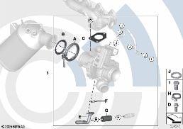 INSTALLATION KIT EXHAUST TURBOCHARGER diagram for BMW 3 Series F30 318d