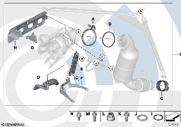 INSTALLATION KIT EXHAUST TURBOCHARGER diagram for BMW 1 Series F21 114i