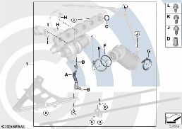 INSTALLATION KIT EXHAUST TURBOCHARGER diagram for BMW 3 Series F34 GT 335iX