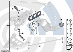 Kit de montage de turbocompresseur diagram for BMW 3 Series F31 LCI 318i