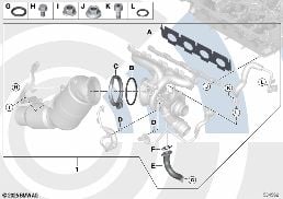 INSTALLATION KIT EXHAUST TURBOCHARGER diagram for BMW 4 Series F33 430iX