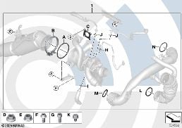 INSTALLATION KIT EXHAUST TURBOCHARGER diagram for BMW 5 Series G30 LCI 545eX