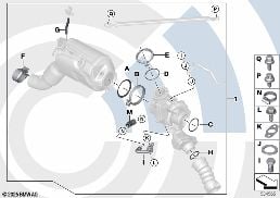 INSTALLATION KIT EXHAUST TURBOCHARGER diagram for BMW 3 Series F34 GT LCI 330dX