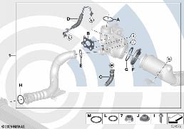 INSTALLATION KIT EXHAUST TURBOCHARGER diagram for BMW 2 Series F46 Gran Tourer 218i