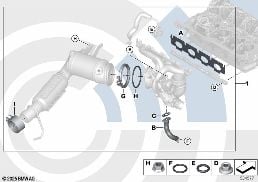 Inbouwset uitlaatgasturbo diagram for BMW X1L F49 LCI X1 25Li