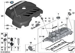 CYLINDER HEAD COVER/MOUNTING PARTS diagram for BMW 5 Series G60 Sedan 520i
