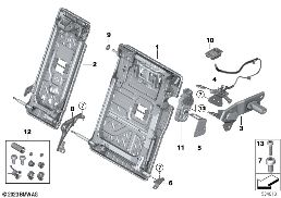 シート R シート フレーム トランクスルー diagram for BMW 5 Series G31 ツーリング LCI 530e