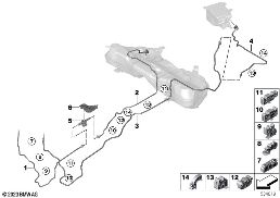 FUEL PIPE AND MOUNTING PARTS diagram for BMW 5 Series G61 Touring 550eX