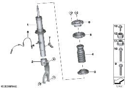 Federbein vorn VDC / Anbauteile diagram for BMW X5 M F95 X5 M