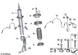 Аморт.стойка спереди VDC/доп.элементы diagram for BMW X5 G05 30iX