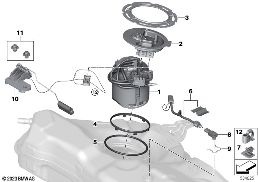 FUEL PUMP AND FUEL LEVEL SENSOR diagram for BMW 5 Series G61 Touring 550eX