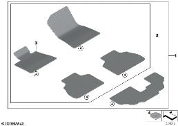 Fussmatten Velours diagram for BMW X7 G07 LCI 40iX