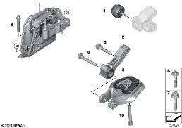 ENGINE SUSPENSION diagram for BMW X2 U10 18d