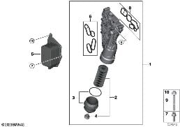 LUBRICAT.SYST.-OIL FILTER,HEAT EXCHANGER diagram for BMW X1 F48 LCI 18dX