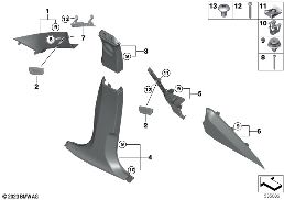 TRIM PANEL A- / B- / C- / D-COLUMN diagram for BMW X2 U10 iX2 eDrive20