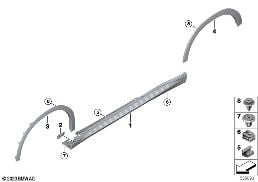 COVER DOOR SILL / WHEEL ARCH diagram for BMW X2 U10 iX2 eDrive20