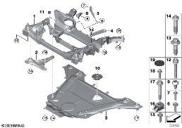 FRONT AXLE SUPPORT, 4-WHEEL diagram for BMW 5 Series G61 Touring 550eX