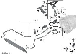 Radiador óleo caixa/tubo radiador óleo diagram for BMW 3 Series G20 Berlina LCI M340i