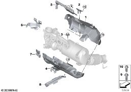 Výfukové turbodmychadlo, tepel.ochrana diagram for BMW 1 Series F40 128ti