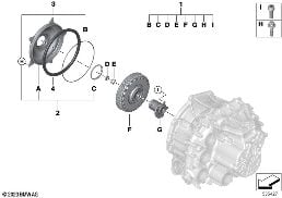 Dubbele koppeling 7DCT300 diagram for BMW X1L F49 LCI X1 25Li