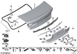 SINGLE COMPONENTS FOR TRUNK LID diagram for BMW 7 Series G12 725Ld