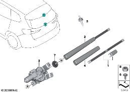 Onderdelen f.achterruit-ruitwis-install diagram for BMW X1 U11 18i