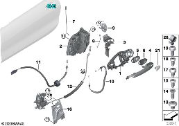 LOCKING SYSTEM, DOOR, FRONT diagram for BMW 8 Series G14 Convertible 840dX
