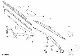 Composants de bras d'essuie-glace diagram for BMW 7 Series E38 750iLS