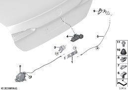 System zamykania tylnej klapy diagram for BMW 5 Series G60 sedan 520i