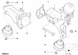 ENGINE SUSPENSION diagram for BMW 3 Series E46 318d