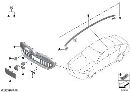 アウター トリム/グリル diagram for BMW 5 Series G60 セダン 520dX