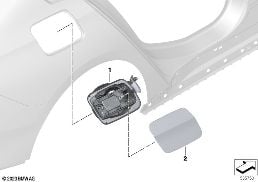 Klapka wlewu - klapka gniazda ładowania diagram for BMW 5 Series G60 sedan 520i