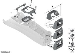 MOUNTING PARTS, CENTER CONSOLE diagram for BMW 5 Series G61 Touring 540dX