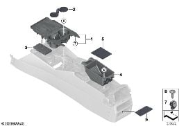 STORAGE TRAY, CENTER CONSOLE diagram for BMW 5 Series G61 Touring 540dX