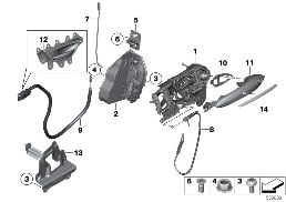 LOCKING SYSTEM, DOOR, FRONT diagram for BMW 5 Series F07 GT LCI 530dX