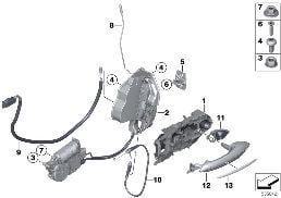 LOCKING SYSTEM, DOOR, FRONT diagram for BMW 6 Series F12 650iX