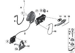 LOCKING SYSTEM, DOOR, FRONT diagram for BMW 6 Series F06 Gran Coupé 650i