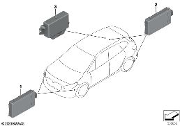 RADAR SENSOR / CONTROL UNIT CLOSE RANGE diagram for BMW X2 U10 18d
