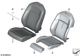 SEAT, FRONT, UPHOLSTERY AND COVER diagram for BMW 5 Series G60 Sedan 520i