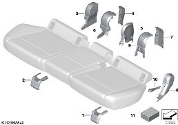 Sedile post., mascherine sed. diagram for BMW X1L U12 X1 20Li