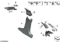 Revêtement A- / B- / C- / D-Montant diagram for BMW 4 Series G26 Gran Coupé LCI 430dX