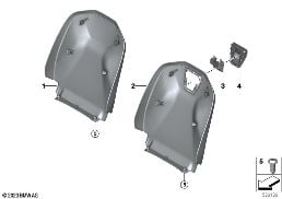 SEAT, FRONT, BACKREST TRIM COVERS diagram for BMW 5 Series G60 Sedan 520i