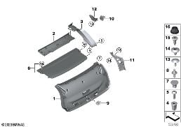 облицовка багажной двери diagram for BMW X4 G02 LCI 20dX