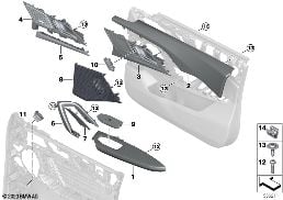 SURFACE-MOUNTED PARTS, DOOR PANEL, FRONT diagram for BMW X2 U10 iX2 eDrive20