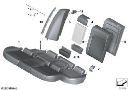 SEAT, REAR, UPHOLSTERY AND COVER diagram for BMW 5 Series G60 Sedan 520i